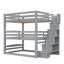 Lit superposé triple double avec escalier de rangement, conception séparée, gris-1172264238