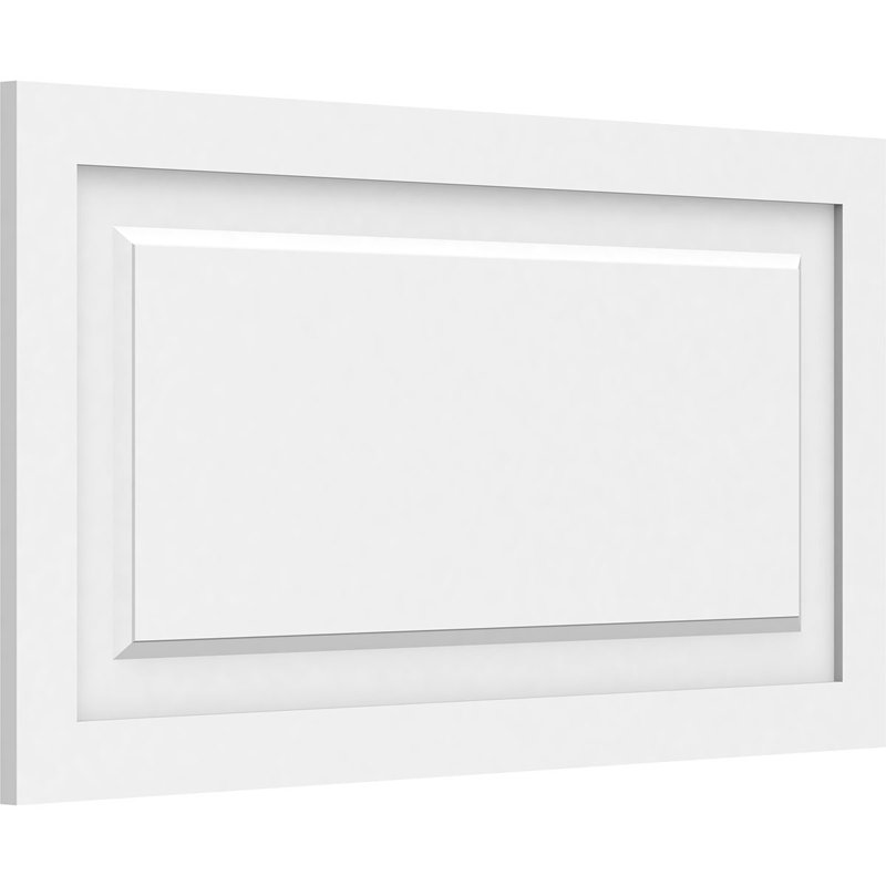 Panneau mural Harrison 3D en blanc, H 18 po x l 34 po x P 0,63 po