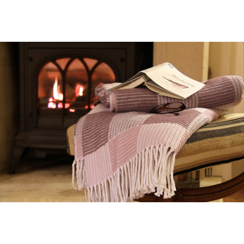Plaid Blanket with Fringe