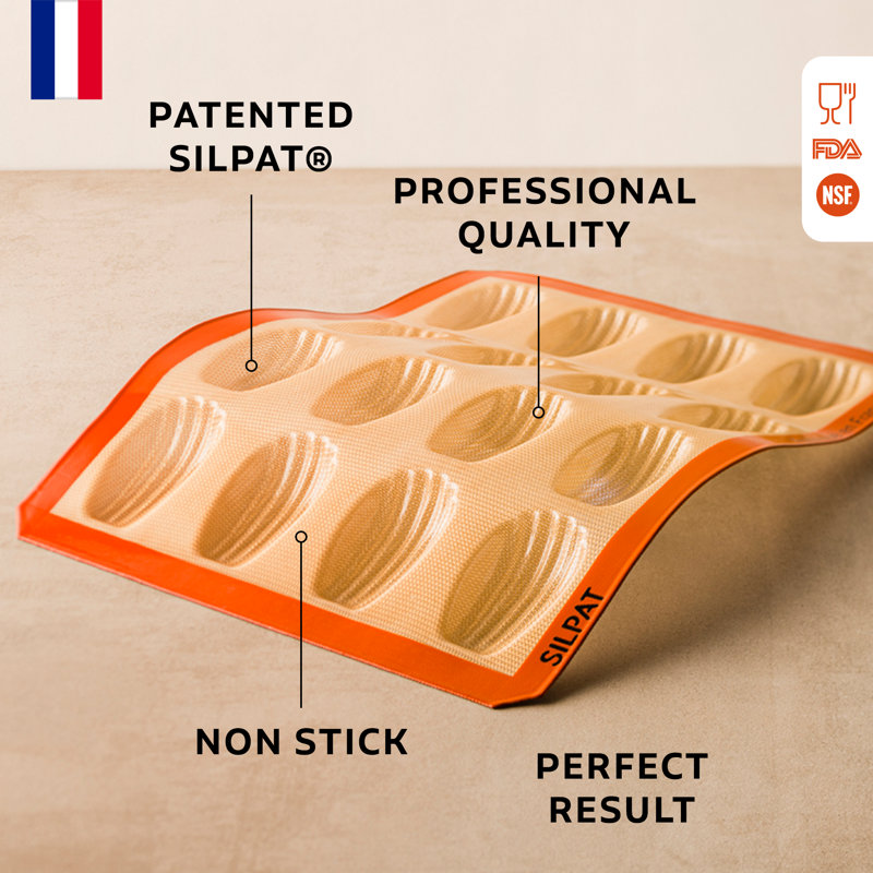 Silicone Non-Stick Madeleine Baking Mold, 16 Cavity