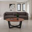 Table basse en bois massif 44 po - Table ronde moderne en acacia brun et noir