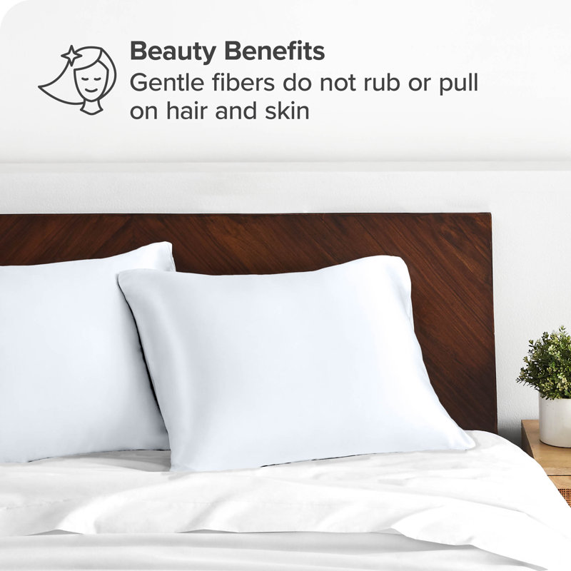 Luxurious White Satin King Pillowcase Set for Hair and Skin
