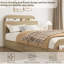 Lit plateforme simple en bois avec tête et pied de lit en bois naturel-772394409-772394404