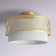 13.13"W Paredes Gold-Tone Ceiling Light with White Fabric Drum Shade