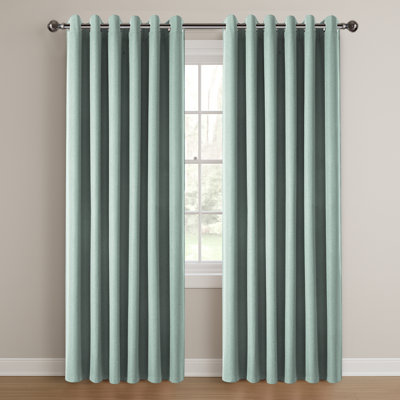 Linen Blend Blackout Curtain Panel Pair