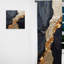 Minimalisme chrome or et noir poteries II - rideau obscurcissant abstrait spirales - 1 panneaux-107580968