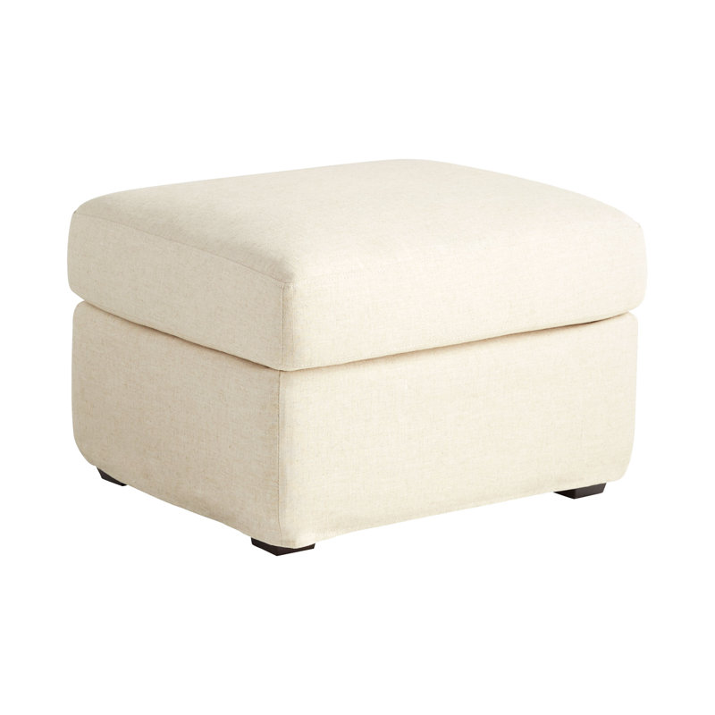 Sovente Upholstered Ottoman, Natural Linen