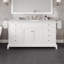 Ensemble de meuble-lavabo simple 60 po avec plateau en quartz Carrara et lavabo sous-comptoir en porcelaine Elite Stamford-112460353