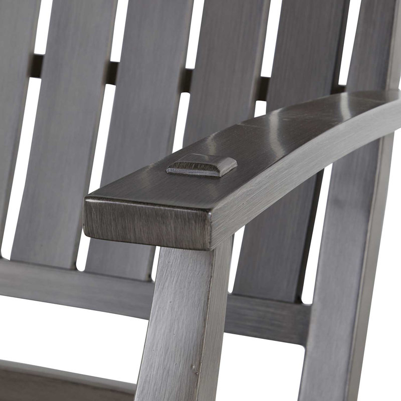 Croquet Patio Chair with Cushions, Slate Gray, Dove Sunbrella® Linen, No Welt