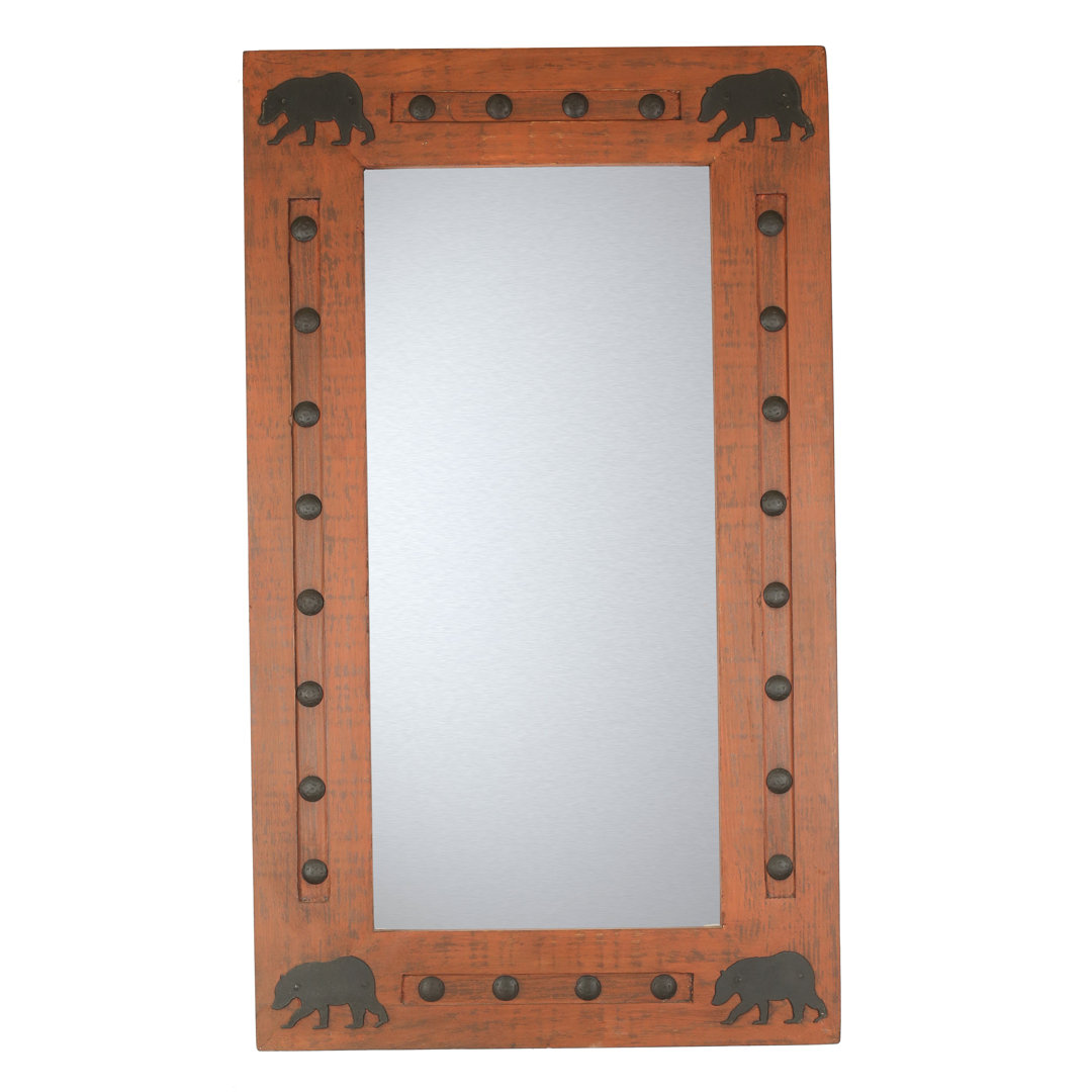 Leftwich Bears Wild Rustic Accent Mirror Millwood Pines