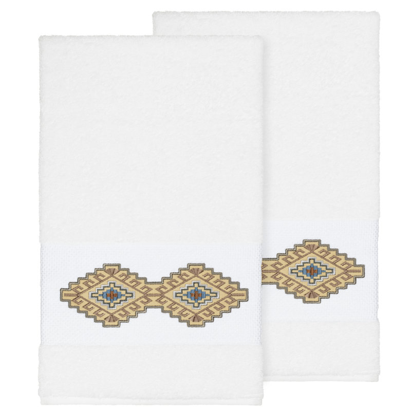 Ensemble de serviettes de bain en coton turc 2 pièces Gianna, Blanc
