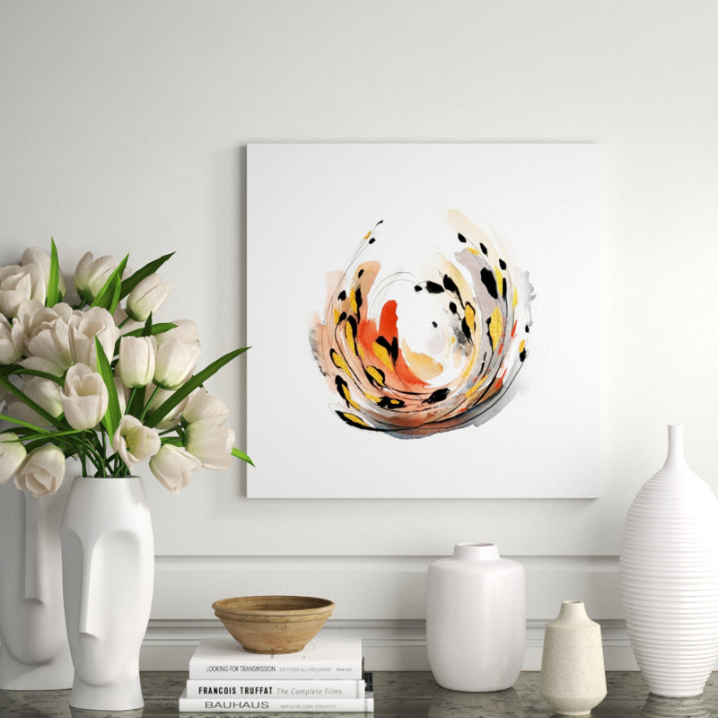 Flower Nest I Painting by Elena Carlie, Gilded Gold, 24" H x 24" W