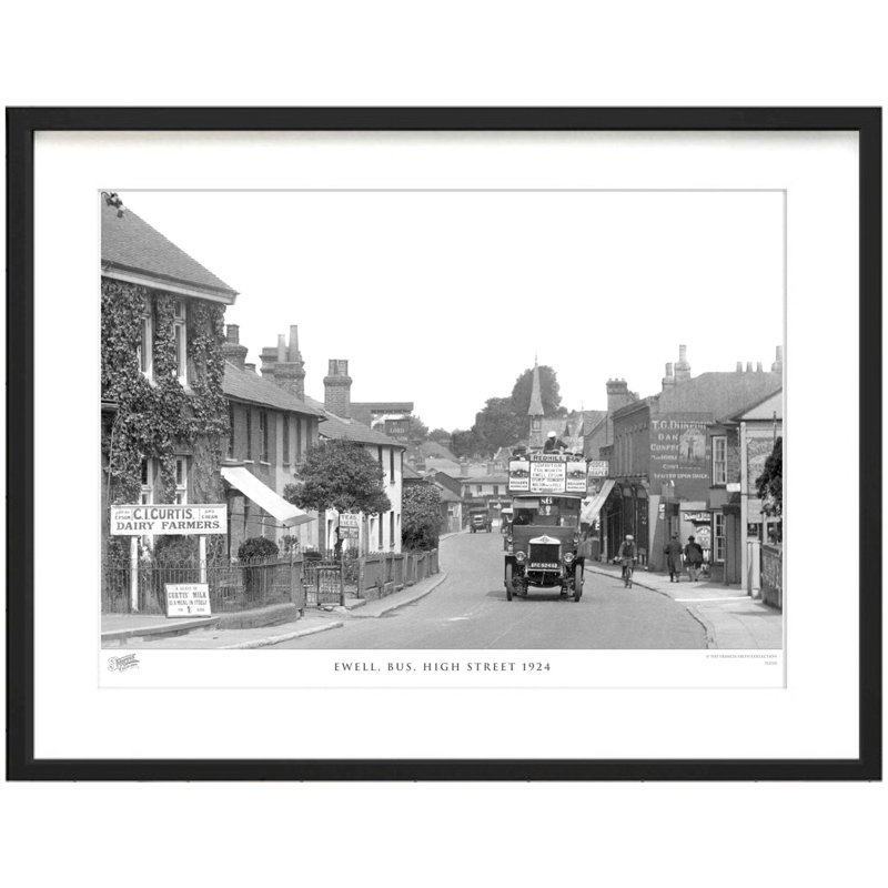 Ewell, Bus, High Street 1924 by Francis Frith - Single Picture Frame Print, 40cm H x 50cm W x 2.3cm D