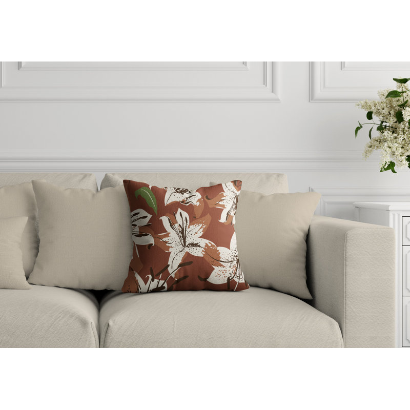 Housse et insert de coussin rectangulaire extérieur Cybil, L 15 po x H 15 po, Rouille