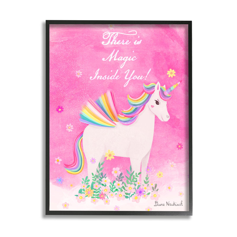 Citation de licorne magique à l'intérieur de la licorne, Giclée encadrée noir minuit, H 14 po x l 11 po x P 1,5 po