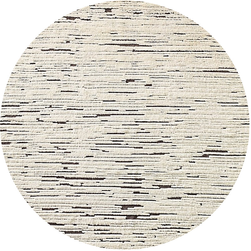 Tapis abstrait ivoire / gris, Rond 6 pi