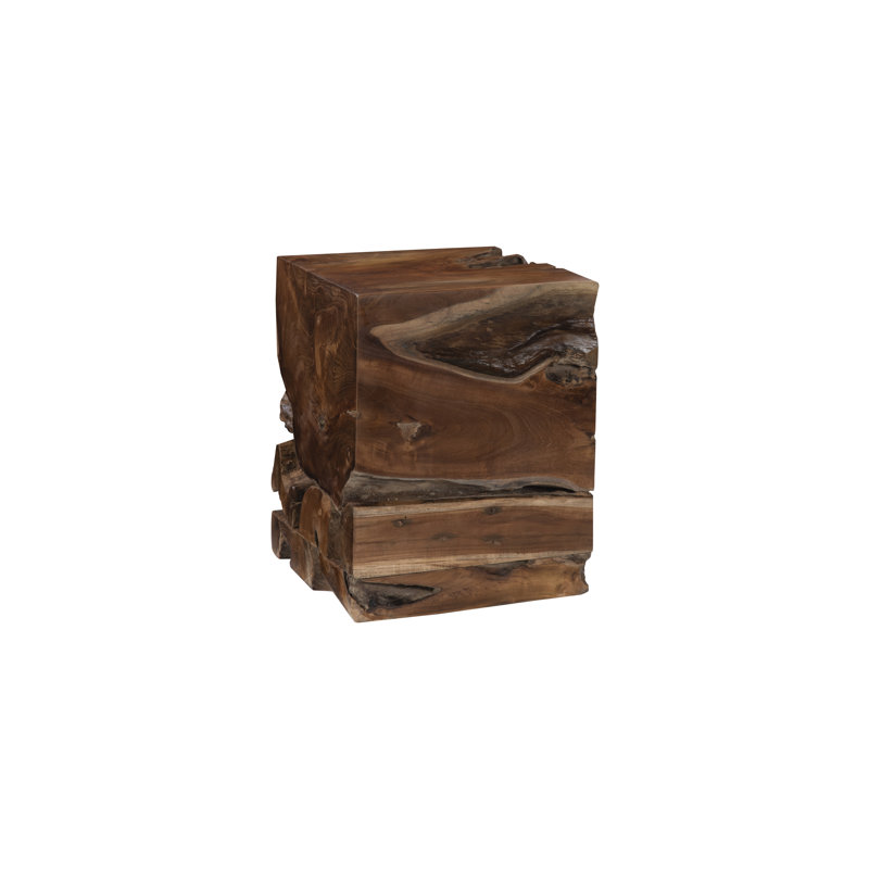 Modern Reclaimed Teak Wood Square Accent Table