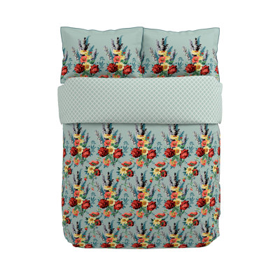 Botanical Harmony Cotton Floral Bedding with Pillowcases Included