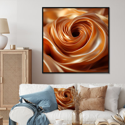 Orange Abstract Spiral Cyclone Tranquility - Abstract Spirals Wall Art