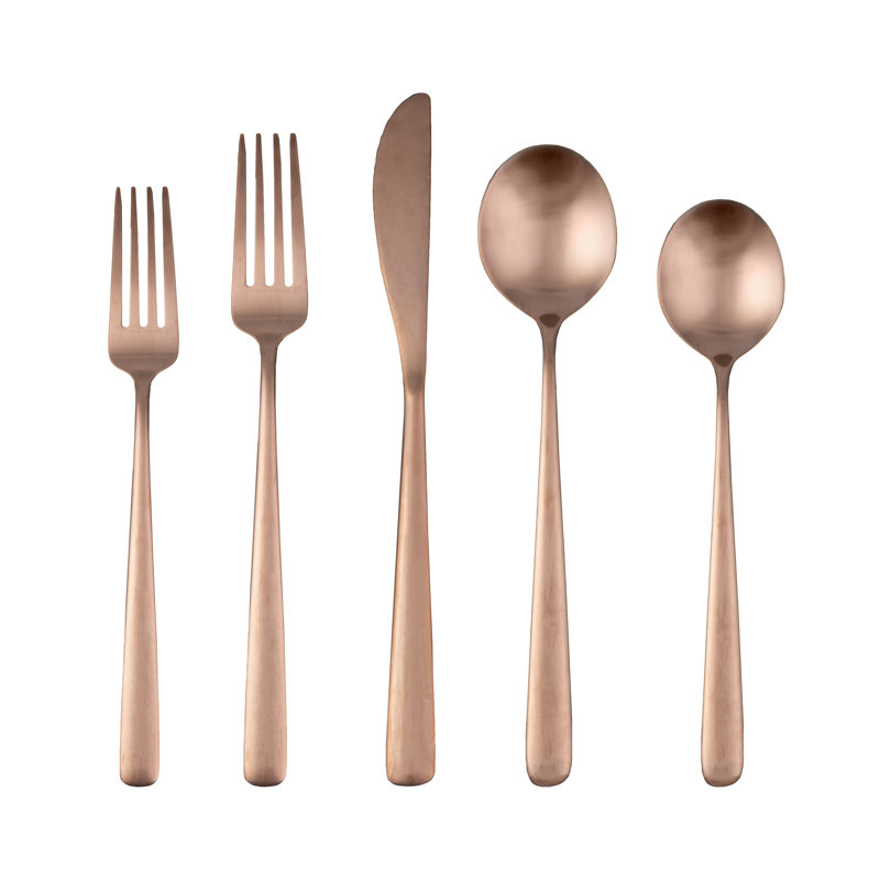 Ensemble de couverts 20 pièces Terri, service pour 4, Cuivre satiné