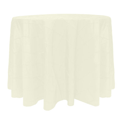 Ultimate Textile -3 Pack- Embroidered Pintuck Taffeta 108-Inch Round Tablecloth Ivory Cream