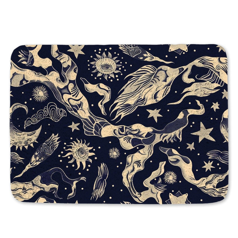 Clementia Microfiber / Microsuede Non-Slip Bath Mat, 17"W x 24"L