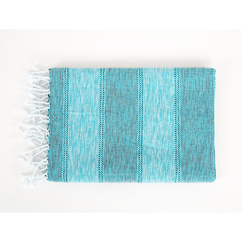 Serviette de plage 100% coton Pollard, Bleu clair