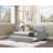 Upholstered and Tufted Daybed with Trundle, Designed as a Sofa Bed Features Buttons and Copper Nails on the Arms.-1946909793
