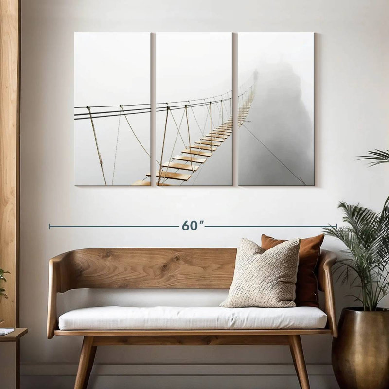 Lilie Foggy Suspension Bridge, 32" H x 50" W