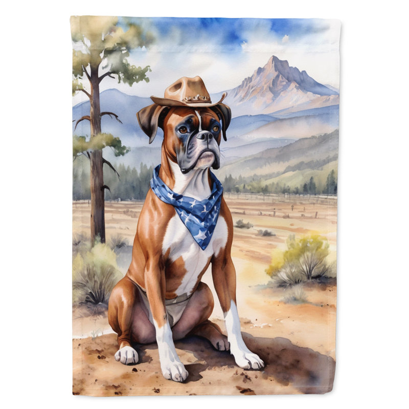 Drapeau Cowboy Welcome Garden, Boxer bleu