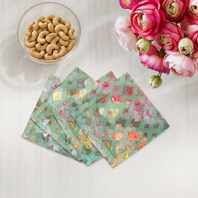 Defosse Trellis Cotton Sateen Cocktail Napkins, Brandun