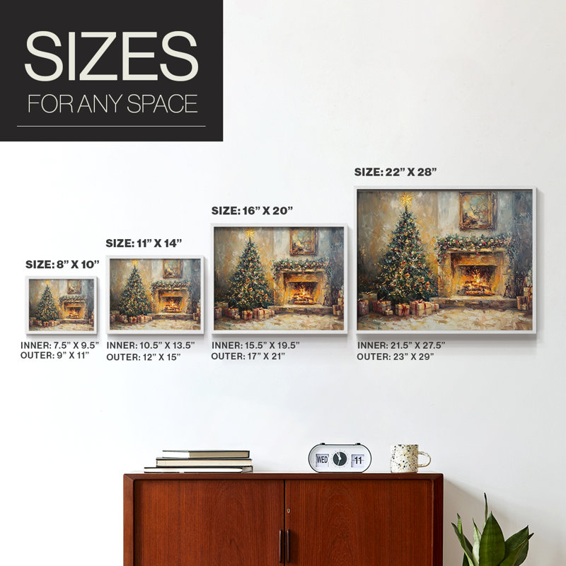 Chirstmas Art-CCCVII -Framed Print - Restickable, H 16 po x l 20 po, Blanc