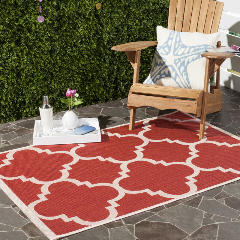 Herefordshire Performance Geometric Indoor/Outdoor Area Rug, Rectangle 6'7" x 9'6"