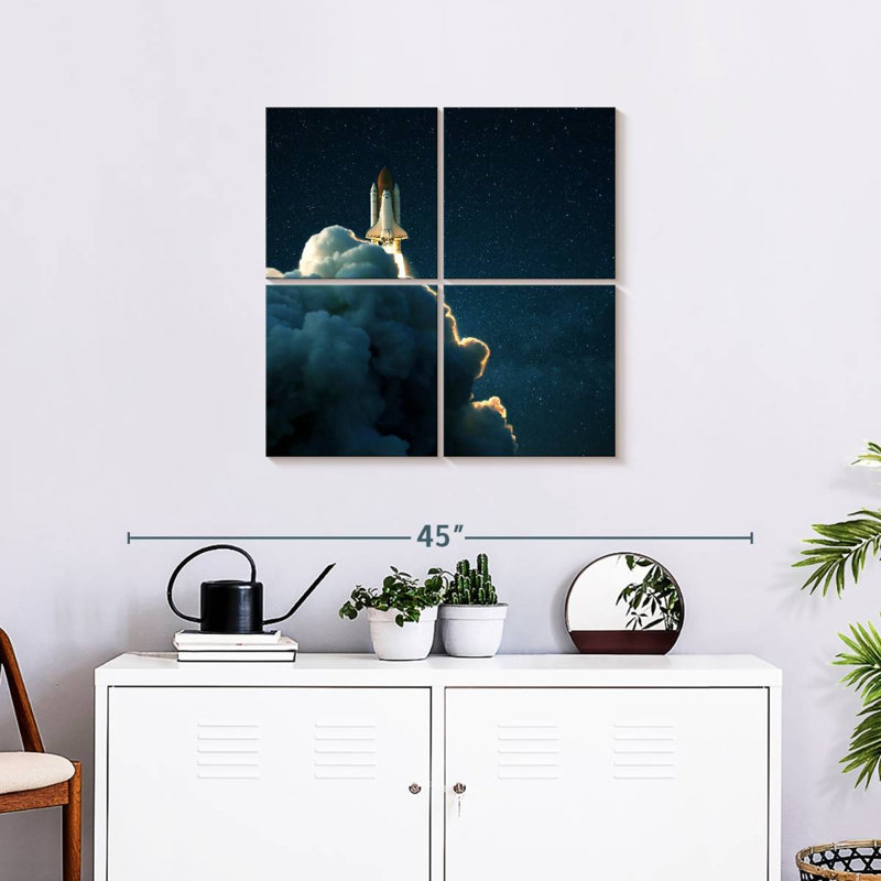 Oberle Starry Space Shuttle Launch, 26" H x 26" W
