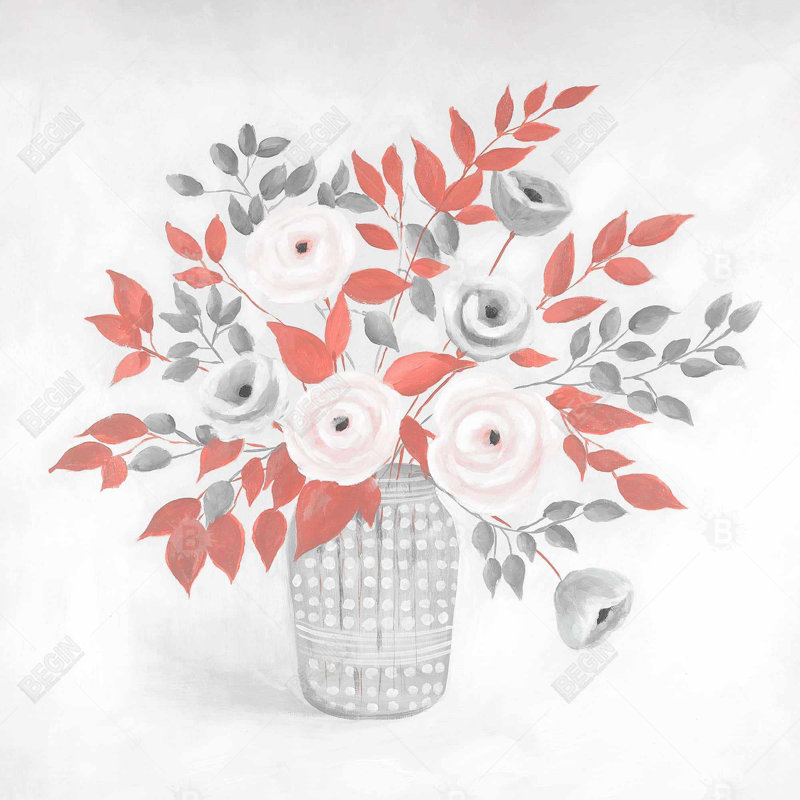 «Flower Illustration», toile encadrée | Décoration intérieure contemporaine