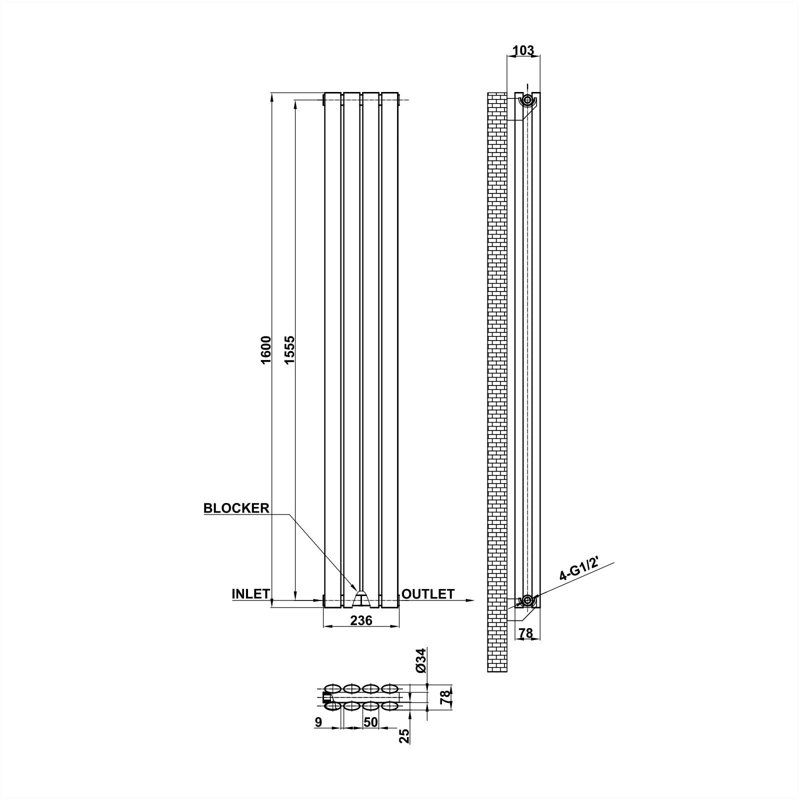 Vertical Oval Panel Radiators