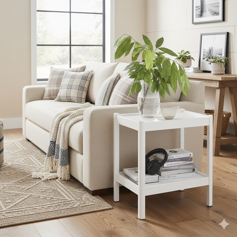 Yukon End Table, White