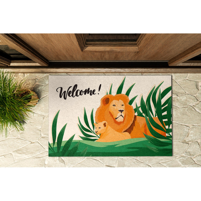 Non-Slip Geometric Outdoor Doormat