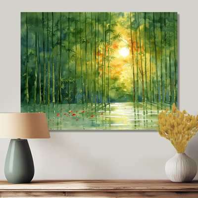Bamboo In Amazon Rainforest At Sunset I - Bamboo Wall Art Print