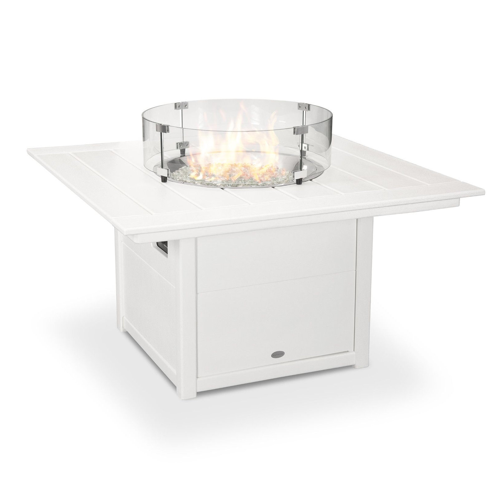 POLYWOOD® Square 42" Fire Pit Table, White