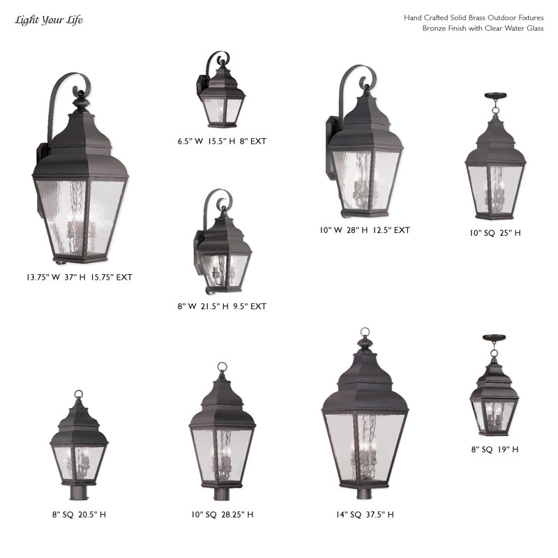 Tête de lanterne câblée à 1 lumière Arelene 37,5 po, Gris anthracite