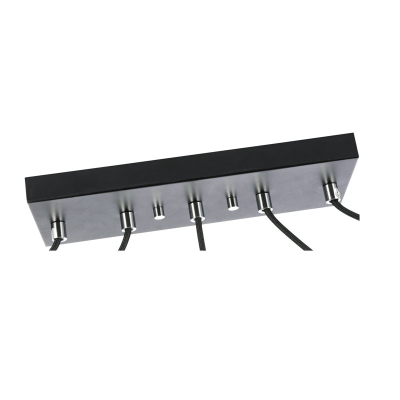 Luminaire suspendu linéaire à 5 lumières pour îlot de cuisine Romona, Bronze / chrome, Halogène