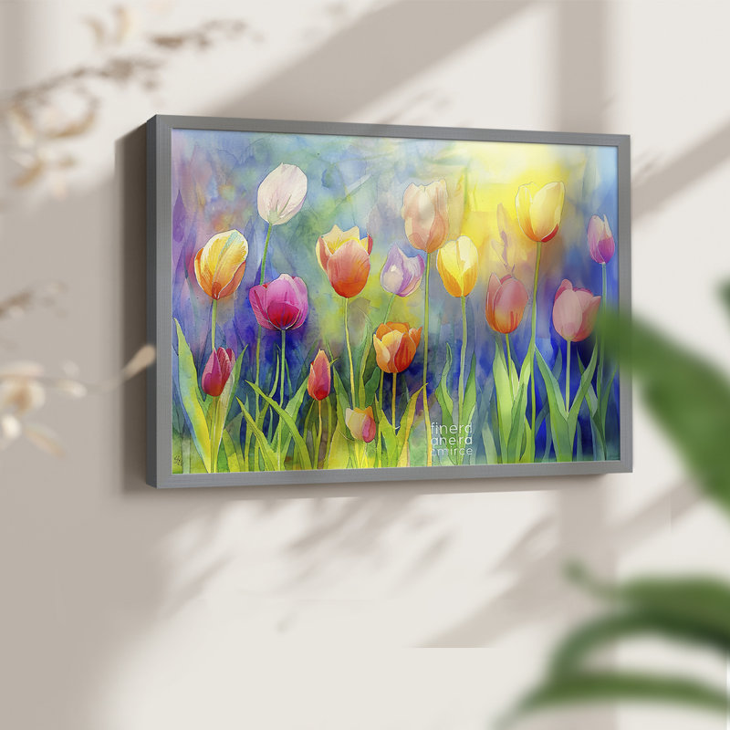 Série florale - Cxxiv - reproduction encadrée - réarmable, H 11 po x l 14 po, Gris