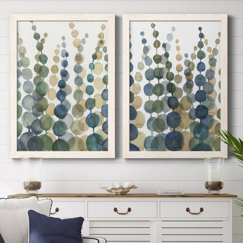 «Pompom Botanical I», toile encadrée de qualité supérieure - prête à être accrochée, H 37,5 po x l 55 po x P 1,5 po