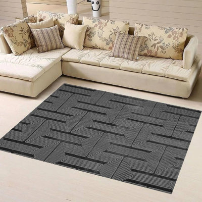 Geometric Flokati Area Rug