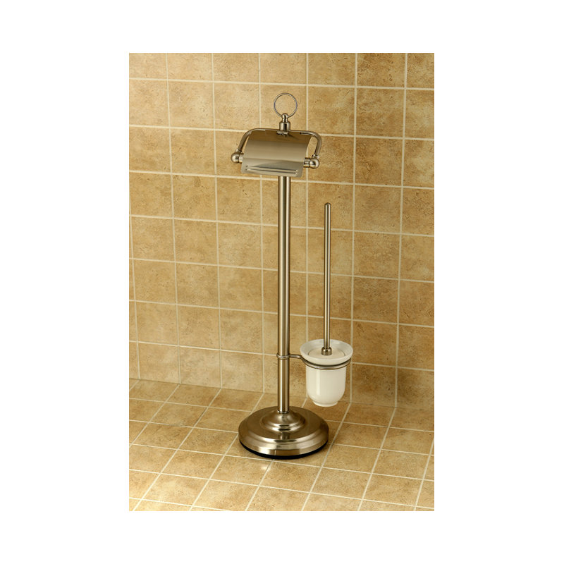 Ensemble de brosses de toilette autoportante, Nickel brossé