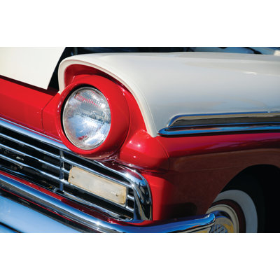 Red And White Vintage Car - Wrapped Canvas Print