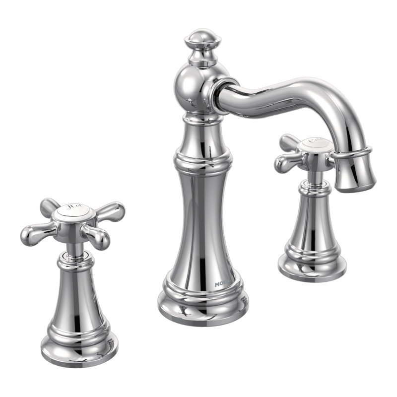 Weymouth Widespread Bathroom Faucet with Drain Assembly, Chrome