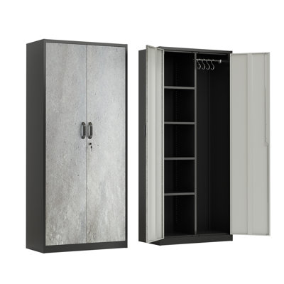 Steel Tool Storage Cabinet With 6 Hooks