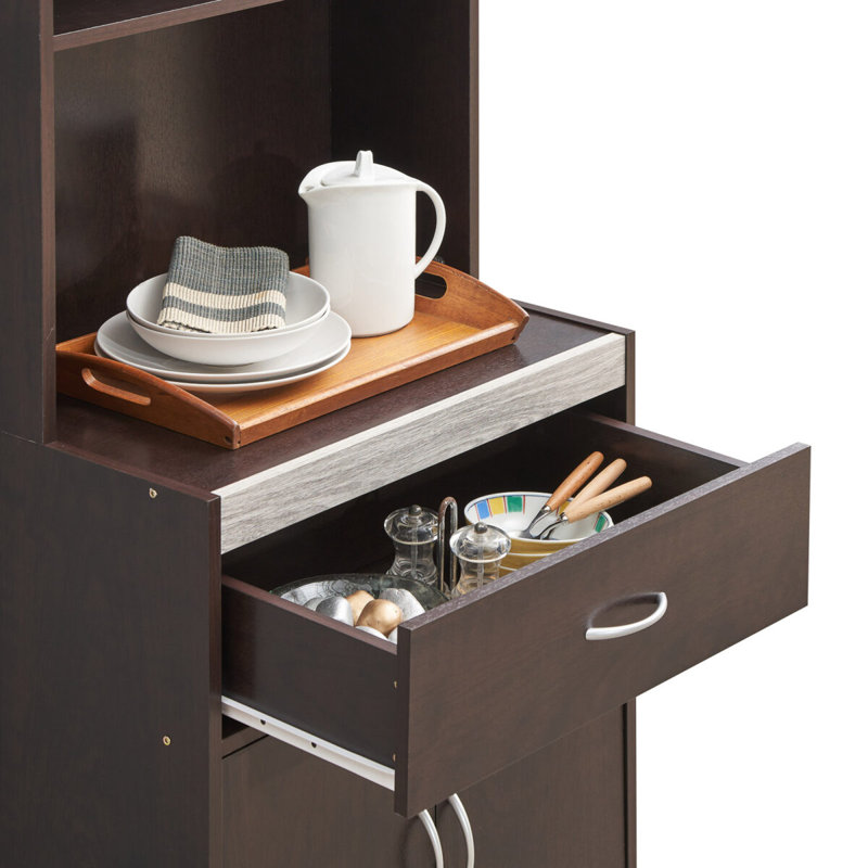 54" Kitchen Pantry, Chocolate/Gray